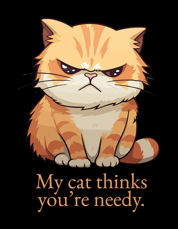 my cat thinks you're need funny cat tshirt